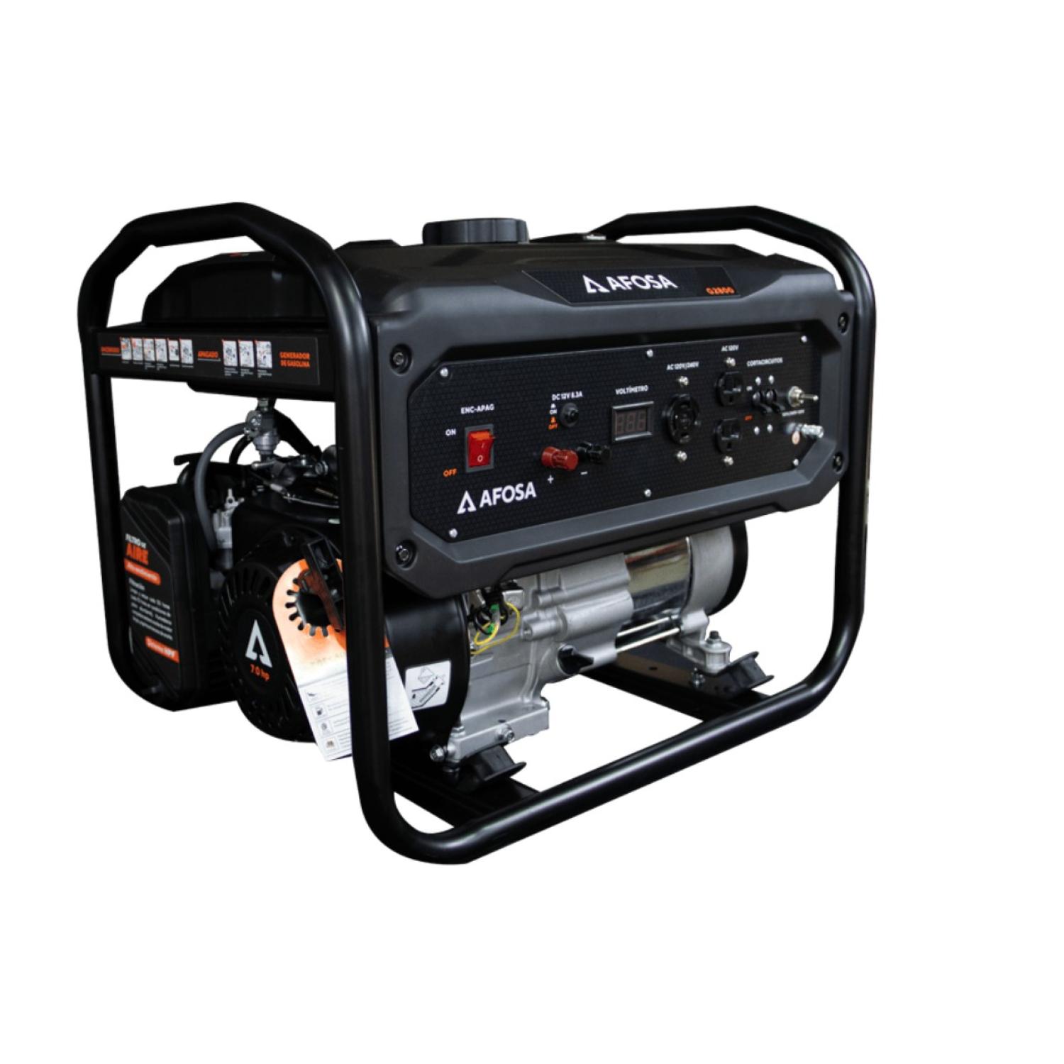 Afosa G2800 Generador  Bifásico con motor 4 tiempos  208 cc 7Hp 120/240 V 2,800 Watts