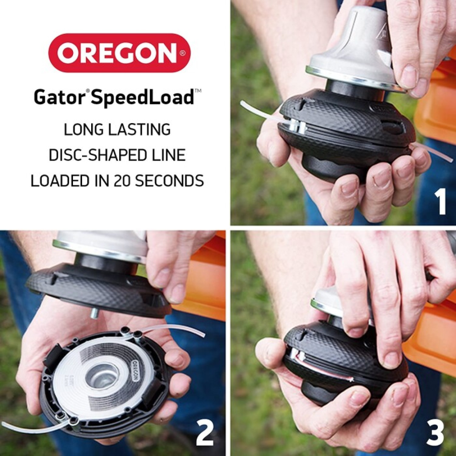 Oregon  24-295-03 Hilo Nylon carga Gator SpeedLoad .095" Paq.3pzas
